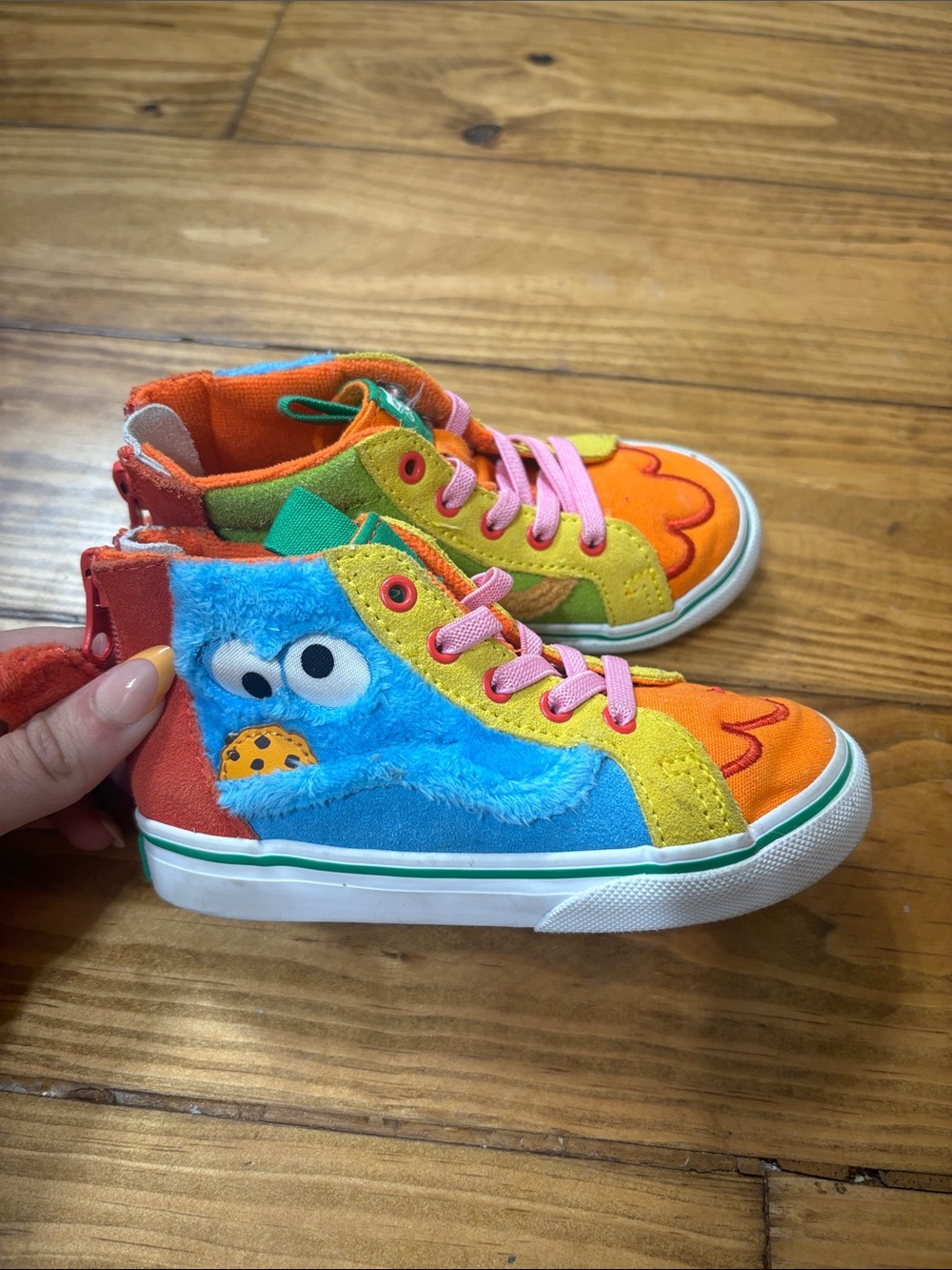 Vans x Sesame Street SK8-Hi Zip Sneakers Toddlers Size 8 feat. Cookie Monster